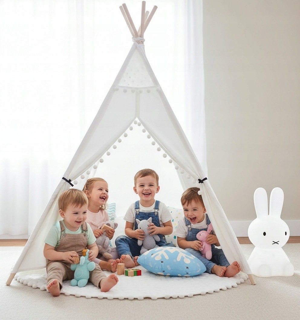 Detský stan Spielwerk biely iglu, vigvam 120x120x160 cm